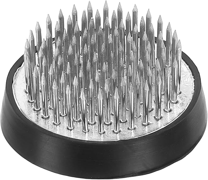 PATIKIL 1.6" Flower Frogs Ikebana Kenzan, Flower Arranger Tool Stainless Floral Frog Pin Holder for Vase Flower Arrangement, Silver Tone
