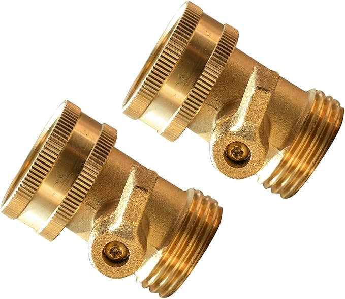 Xiny Tool Brass Garden Hose Shut Off Valve, 4 Pack Heavy Duty 3/4 Inch Solid Brass Garden Hose Shut Off Valve with 4 Extra Rubber Washers
