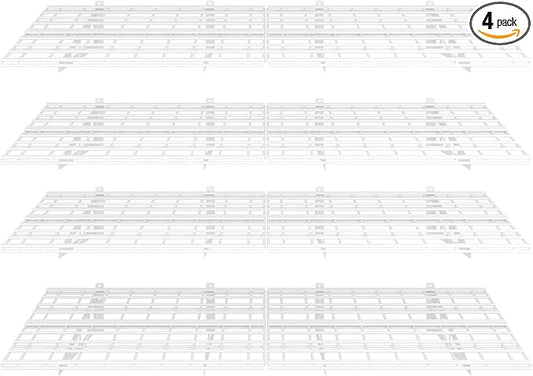FLEXIMOUNTS 4-Pack 24-inch-by-72-inch Wall Shelf Garage Storage Rack Wall Mounted Floating Shelves 2x6 ft,White, Classic Series