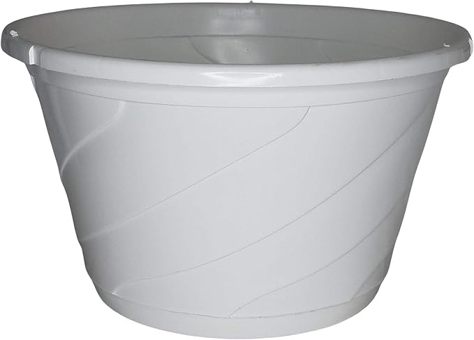 10" Diameter Contempo Swirl Hanging Basket, Green or White (5, White)