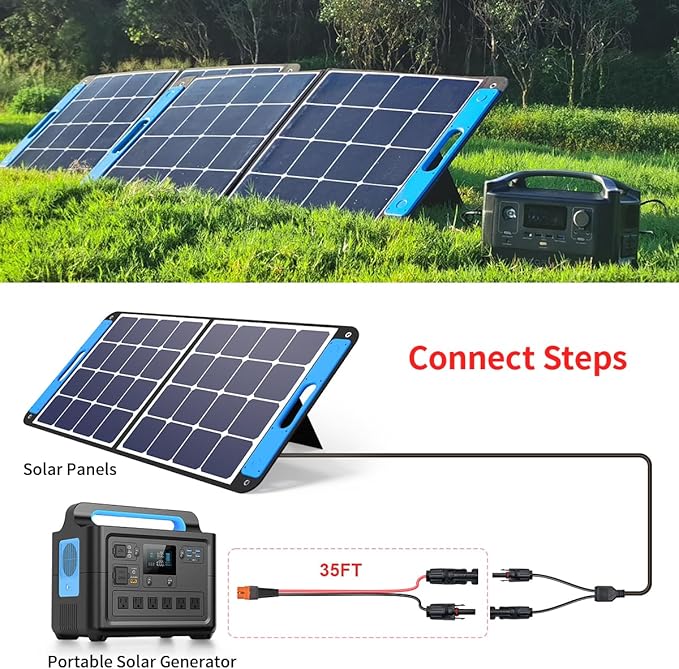 ELFCULB 10AWG 35FT Solar to XT60i Cable 2 6 10 25 35 50 75 100FT Solar Connector to XT60i Adapter Cable for Portable Power Station