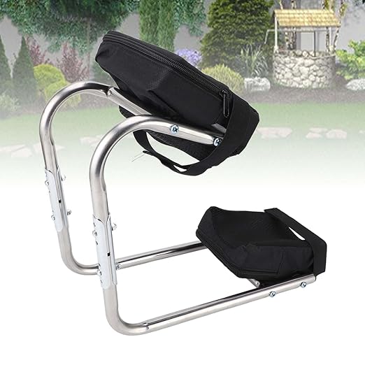 GOTOTOP Knee Seat Gardening Tool Stainless Steel Ergonomic Ankle Support Multifunctional Knee Seat Leg Brace for Gardening Work