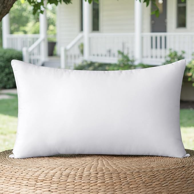 MIULEE 14x22 Pillow Insert Throw Pillow Insert, Outdoor Pillows Water-Resistant Premium Lumbar Outdoor Pillow Stuffer Sham for Couch Sofa Patio Furniture Cushion Porch Swing