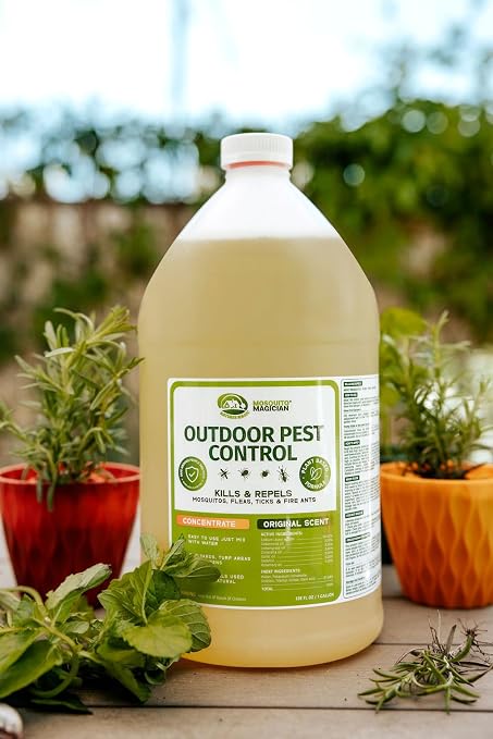 Mosquito Magician Liquid Concentrate - Kills Mosquitoes, Fleas, and Fire Ants - Use with Pump or Backpack Sprayers, Foggers, or Automatic Misting Machines - Ideal for Yards, Lawns, Patios - 1 Gallon