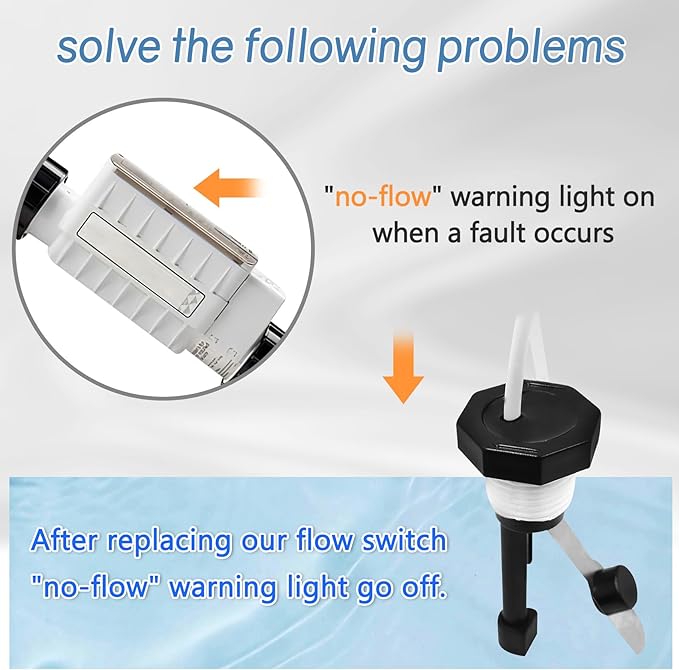 Flow Switch for Intellichlor Ic40, 520736 Intellichlor Flow Sensor Switch Replacement Kit, for IC15, IC20, IC40, IC60 Salt Chlorinator Systems