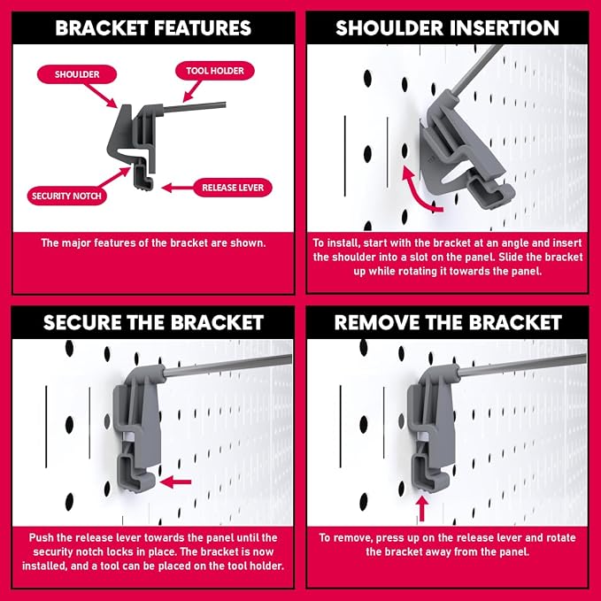 3-inch Wire Hook Model 113 | Compatible with Wall Control | for Tool Wall Organization of Combination Wrenches, Adjustable Wrenches, Hammers, Paint Brushes, Merchandise, and More | 10-Pack