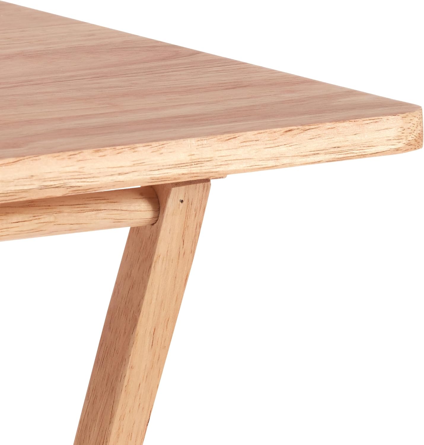 Amazon Basics Classic Foldable TV Dinner Tray Table with Storage Rack, 14.6 L x 19 W x 26 H inch, Natutral, 4-Pack