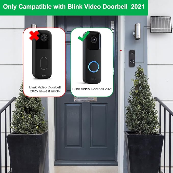 UYODM Solar Panel Charger Compatible with Blink Video Doorbell/Blink Outdoor 4(4th) / XT3 / XT2 / XT Cam,Power Your Doorbell or Outdoor Cam Continuously with 11.8 Ft Cable,AL Alloy Frame Durable