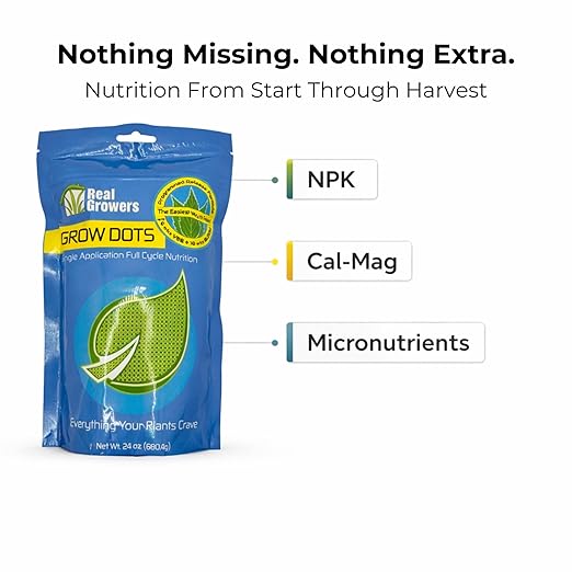 Real Growers Grow Dots Classic 6lb – Bulk Single Application Programmed Release Nutrients for Soilless Grows