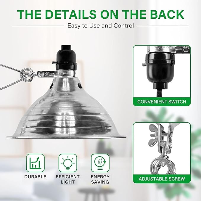 Simple Deluxe Clamp Lamp Light 150 Watt with 8.5 Inch Aluminum Reflector (no Bulb Included), 6 Feet Cord, 4 Pack, Black