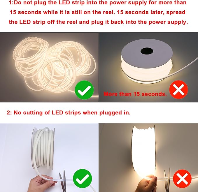 BENLUN AC 110V COB LED Strip Lights Outdoor Waterproof 65.6ft, 4000K Natural White Super Bright 200W CRI 90+ LED Rope Light, IP65 Flexible Cuttable, for Bedroom Garden Commercial House