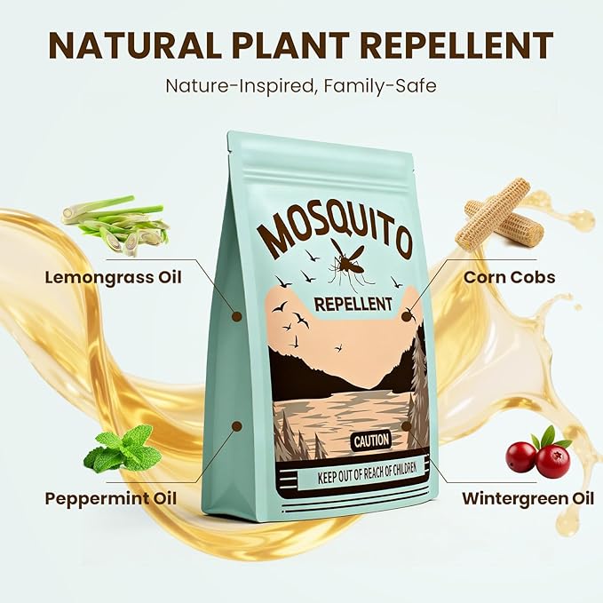 Mosquito Repellent 18 Pouches for Patio & Outdoor, Natural Mosquito Deterrent for Yard, Indoor Mosquito Control for Room & Bedroom, Keep Mosquito Away for Camping, RV, and Home