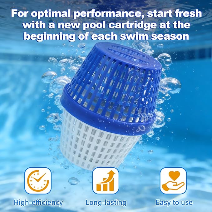 Pool Cartridge for 7.5K-20K gallons,Up to 6 Months,Simplifies Pool Maintenance,Compatible with All Types of Pools,Blue/White