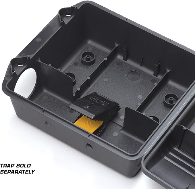 Tomcat Rodent Station, Includes 1 Rodent Station with 4 Bait Securing Rods and 1 Security Key - Fits Rat or Mouse Sized Traps (Baits & Traps Sold Separately) - Use Indoors or Outdoors (Pack of 4)