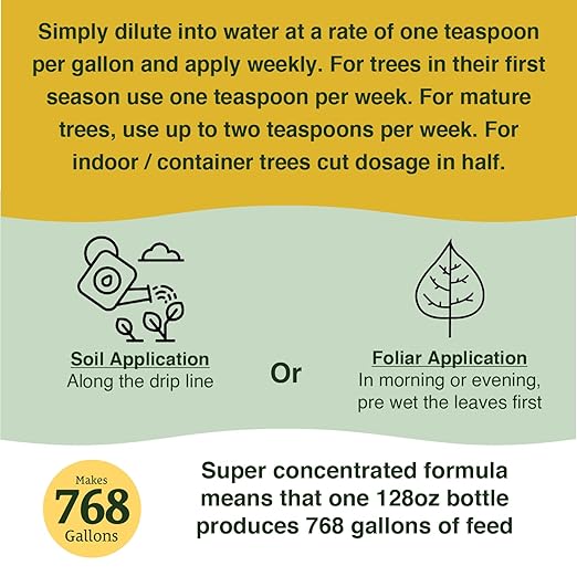 Farmer's Secret Citrus Tree Booster Fertilizer (128oz) - Super Concentrated - Formulated for All Citrus Trees Including All Types of Lemons, Limes, and Oranges - Outdoor and Indoor/Container Trees
