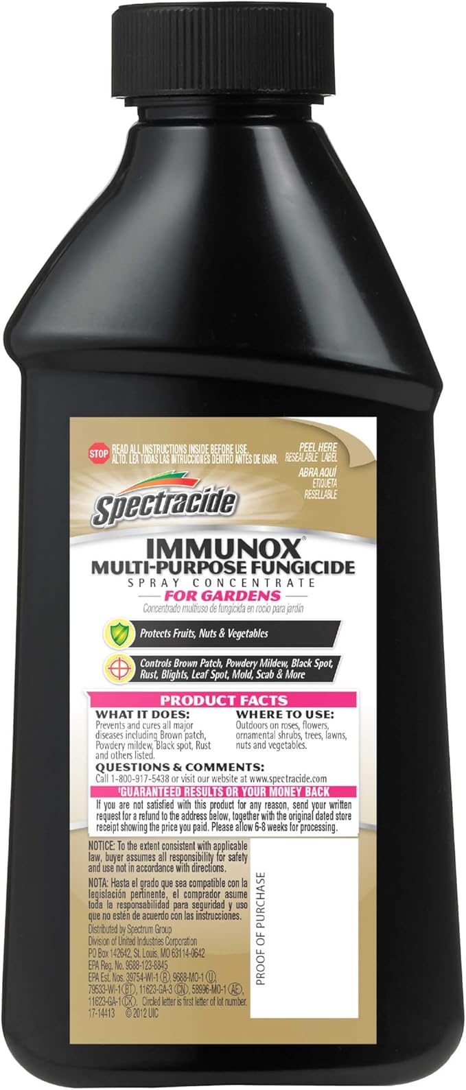 Spectracide Immunox Multi-Purpose Fungicide Spray Concentrate For Gardens 16 Ounces, Protects Up To 2 Weeks, Pack of 6