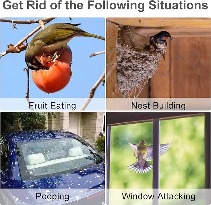 Owl to Scare Animals, 3 Pack Hanging Effective Owl Control Device to Keep Animals Pigeon Woodpecker Away from Outdoor Garden Yard
