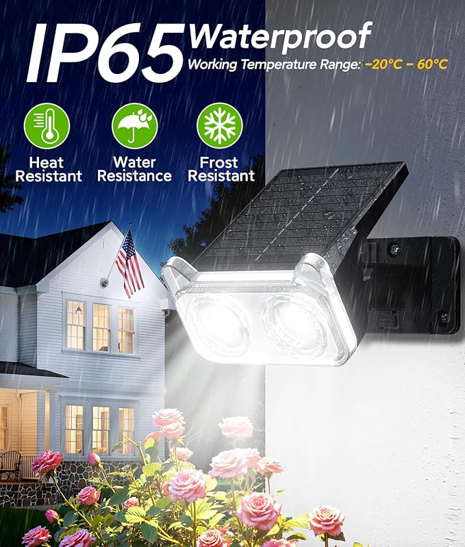 LETMY Solar Lights Outdoor Waterproof IP65, 6 Pack Solar Spot Lights Outdoor With 14 Big LEDs, 2-in-1 Wall Lights & 2 Modes Solar Powered Landscape Spotlights for Garage Pathway Yard Decor Garden Gift