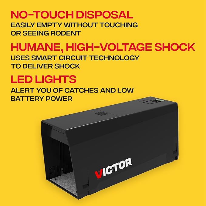 Victor Indoor Electronic Rat Trap, Humane Electric Rat Traps Indoor for Home, No Touch, No See Traps, Pack of 3 - M241BSR-3 - Includes 3