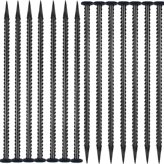 16 Inc Rebar Stakes, Ground Stake，1/2 Inch Diameter, Galvanized Steel Ground Anchors,Speed Bump, Tent Stakes, Heavy Duty Metal Stakes, Used for Road Construction Outdoor Camping,30 Pack（Black）