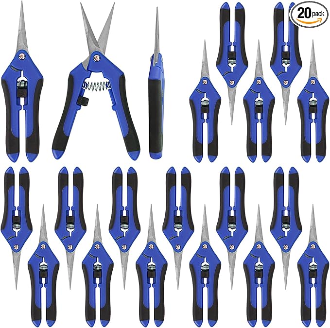 20 Pack 6.5 Inch Garden Pruning Scissors, Hand Pruner with Stainless Steel Blades, Sharp Point Gardening Shears Cutter, Gardening Pruning Shear, Supplies & Accessories(Blue)