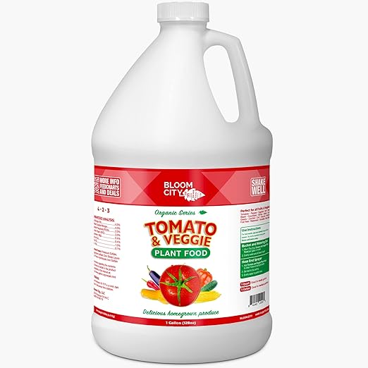 Bloom City Tomato & Veggie Plant Food – Liquid Fertilizer for Bigger Harvests, Stronger Roots & Vigorous Growth, 1 Gallon