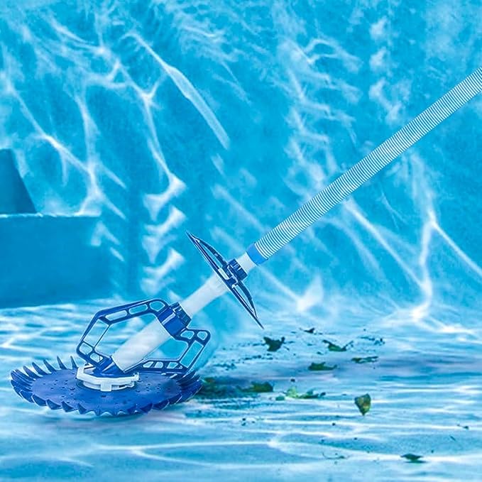 Poolvio Pool Vacuum Hose 33 Feet (10 x 40 Inch), 1.5 Inch Cuffs, Compatible with Most Inground Pool Automatic Cleaners, Blue