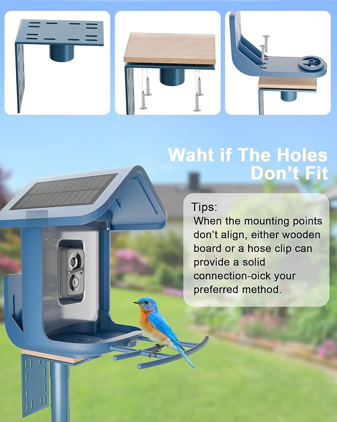Onlyfly Bird Feeder Pole Stand – 90 Inch Height Feeding Station with 1-Inch Dia Heavy Duty for Hanging Feeders, Bird House Pole Mount Kit for Outdoor, Slip-Fit Connection, Blue