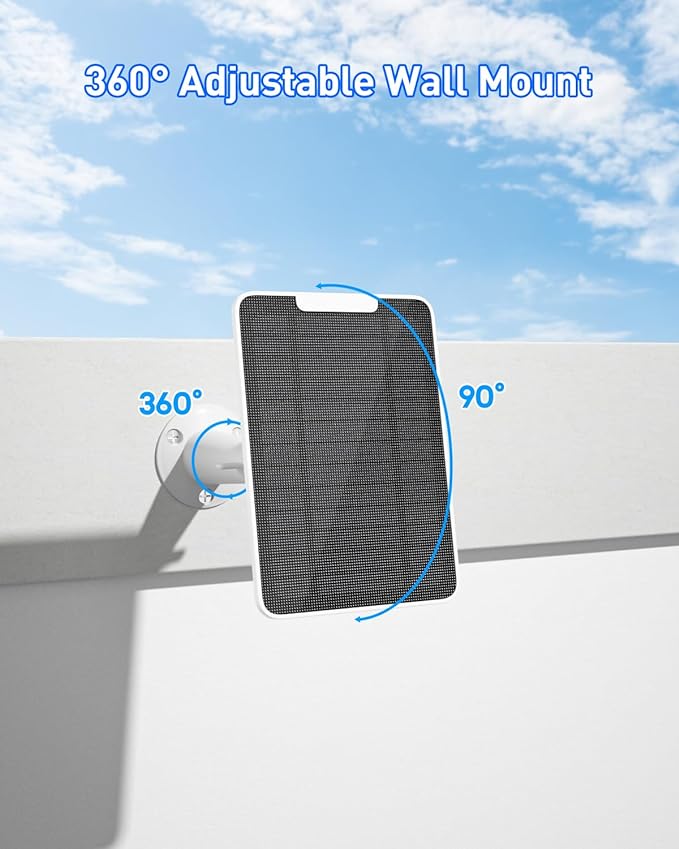 Premium Solar Panel for Google Nest Camera, 5W Camera Solar Panel Power for Google Nest Cam Outdoor & Indoor (Battery Version), Special Made for Google Nest Cam, IP65 Waterproof, w/ 13ft Cable, 4 Pack