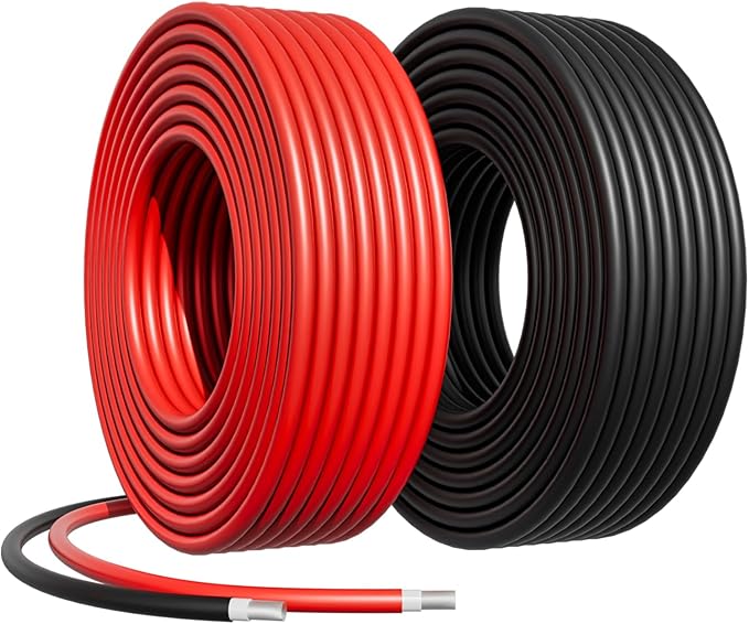 200Ft Solar Panels Extension Cables, 6mm² PV Cable Without Connectors, IP68 Waterproof, 10AWG Solar Wire