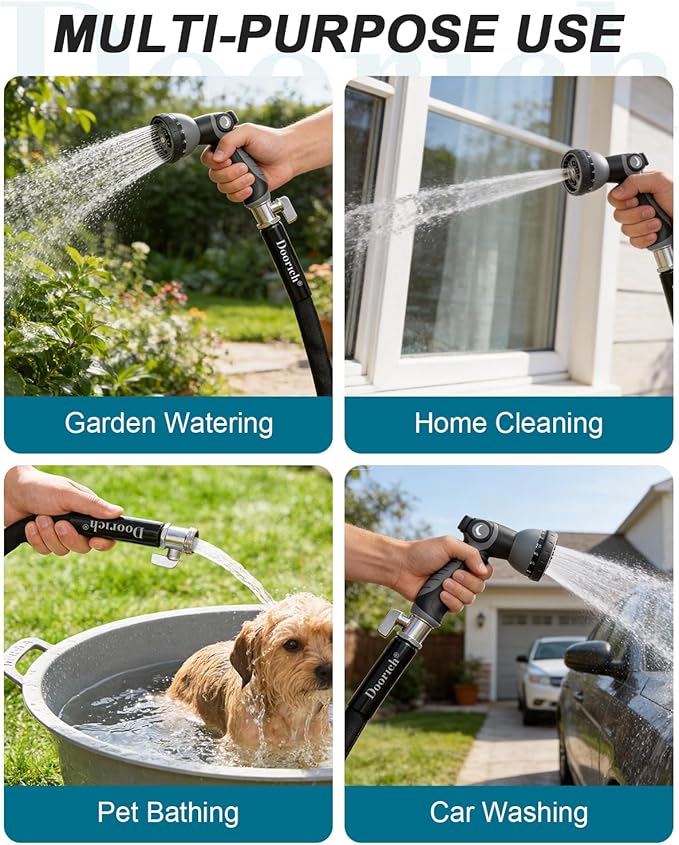 Garden Hose, Lightweight, Ultra Flexible, Durable, Kink-Free Water Hose with Valve - Made of TPU, Drinking Water Safe Material, Non-Shrinking, Easy to Store, All-Weather, Black (100 FT)