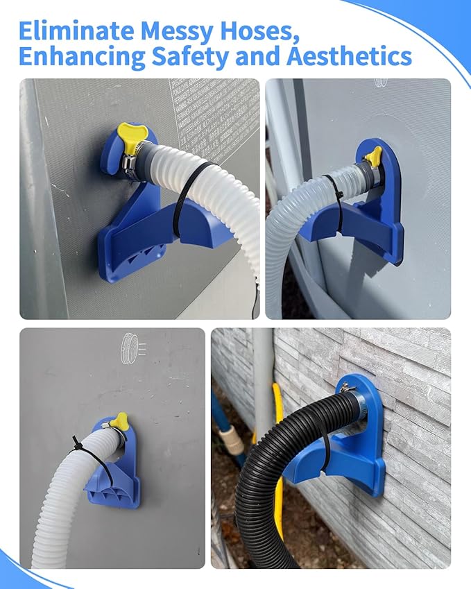 2 PCS Swimming Pool Pipe Holders, Above Ground Pool Accessories with Hose Support - Pool Hose Holder Prevents Pipe Sagging, Universal Pool Accessories