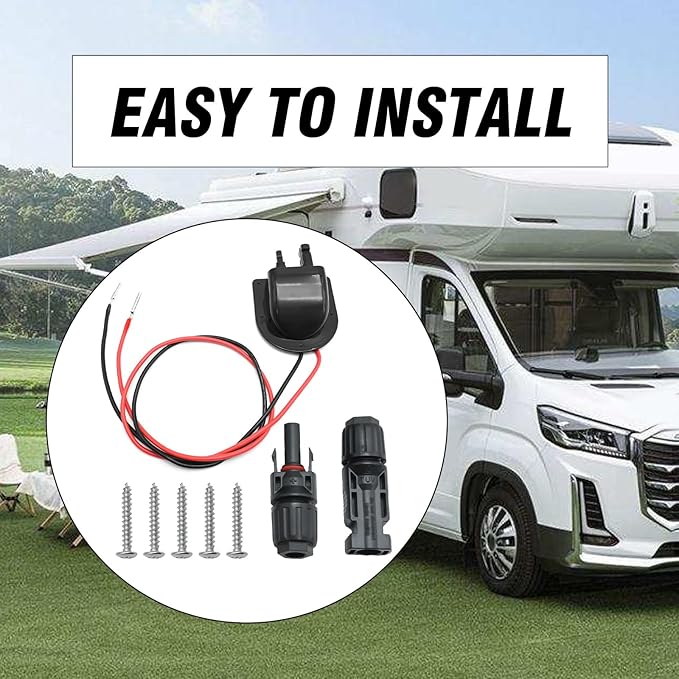 EATAKWARD Weatherproof Solar Entry Housing with 10AWG Solar Extension Cable for RV, Campervan, and Van, Rv Cable Connector, RV Solar Parts (10FT)