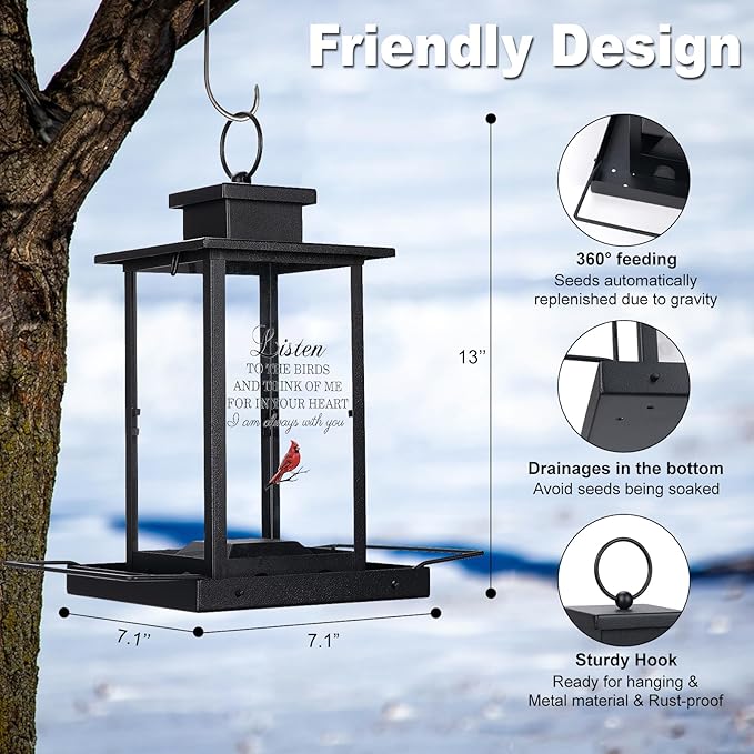 Urllinz Memorial Bird Feeders for Outdoors, Sympathy Gifts for Loss of Loved One Dad Mom, Remembrance Condolences Bereavement Memorial Gift Idea, Funeral Condolence in Loving Memory