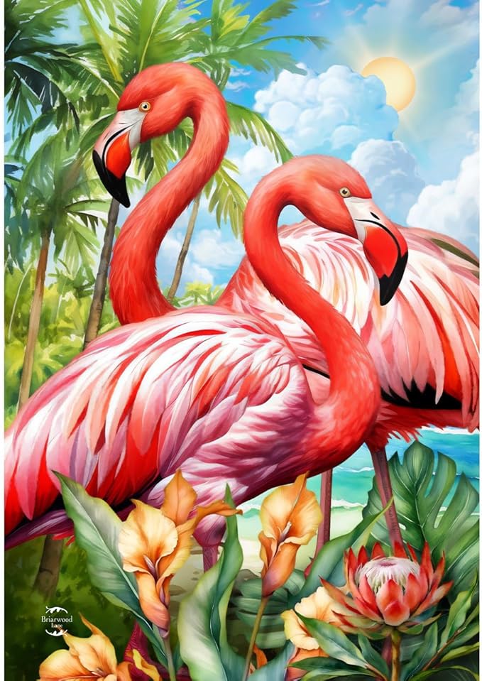 Briarwood Lane Flamingo Pair House Flag