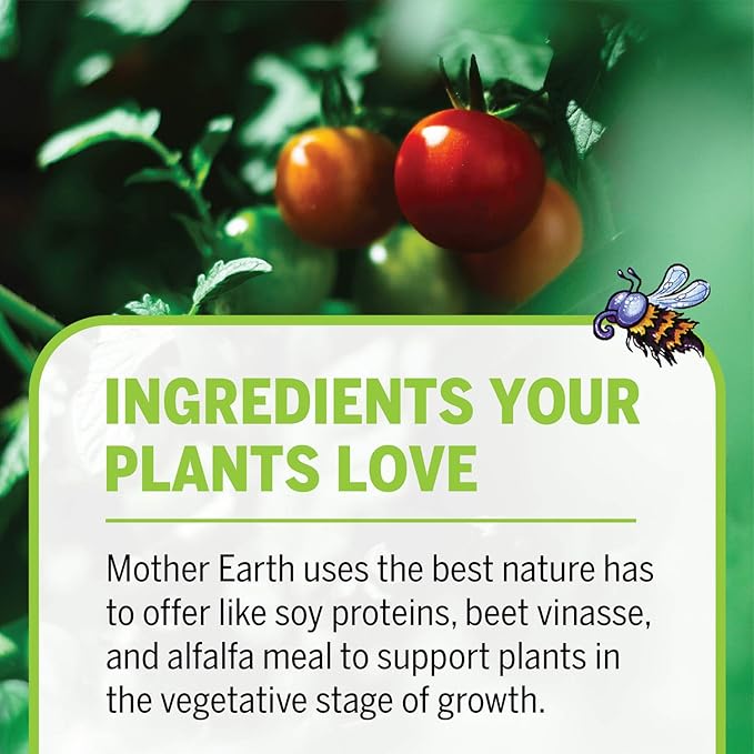 Mother Earth LiquiCraft Grow 4-3-3 Liquid Plant Fertilizer For Vegetative Plants, Flowers And Tomatoes, Gallon