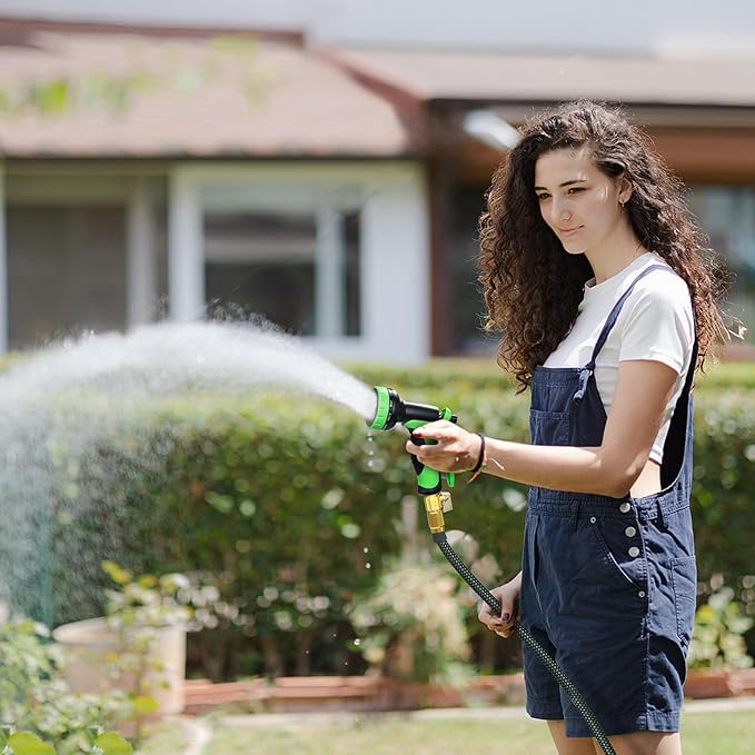 FrutPunch Garden Hose 25 FT,Non-Expanding,10 Functional Nozzles,Garden Hose anti-kink,Heavy Duty Flexible Water Hose 25 FT,Suitable for Outdoor,Yard, Lawn, Car Washing and Other Scenes. (25ft)