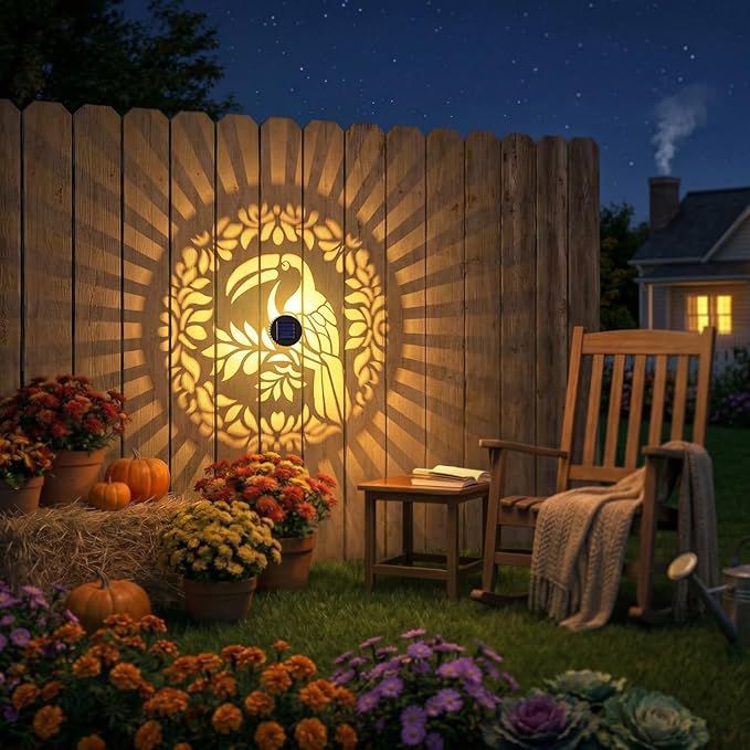 Gardsee Solar Fence Lights Outdoor 2 Pack Deck Step Wall Lights Butterfly Metal Waterproof LED Warm Yellow Light for Garden Post Patio Backyard Yard Decor (Black 6)