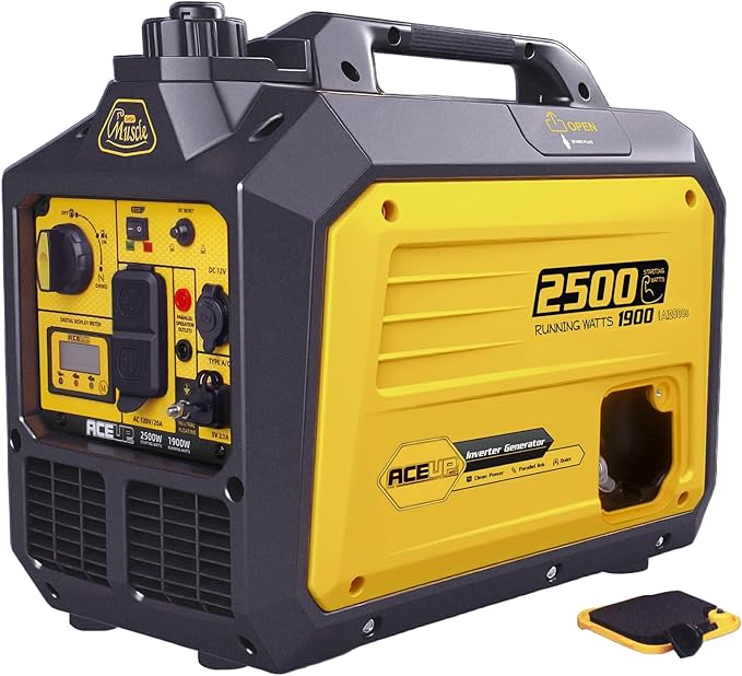 Aceup Energy 2500 Watt Gas Inverter Generator, Super Quiet Portable Generator for Home use, Camping, EPA Compliant