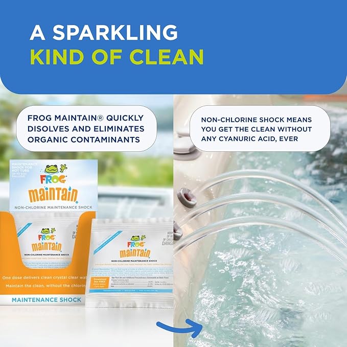 FROG Maintain for Hot Tubs - Non-Chlorine Shock for use with All Hot Tub FROG Sanitizing Systems - Single Dose Packets for Easy Hot Tub Maintenance & Treatment - 1 Pack