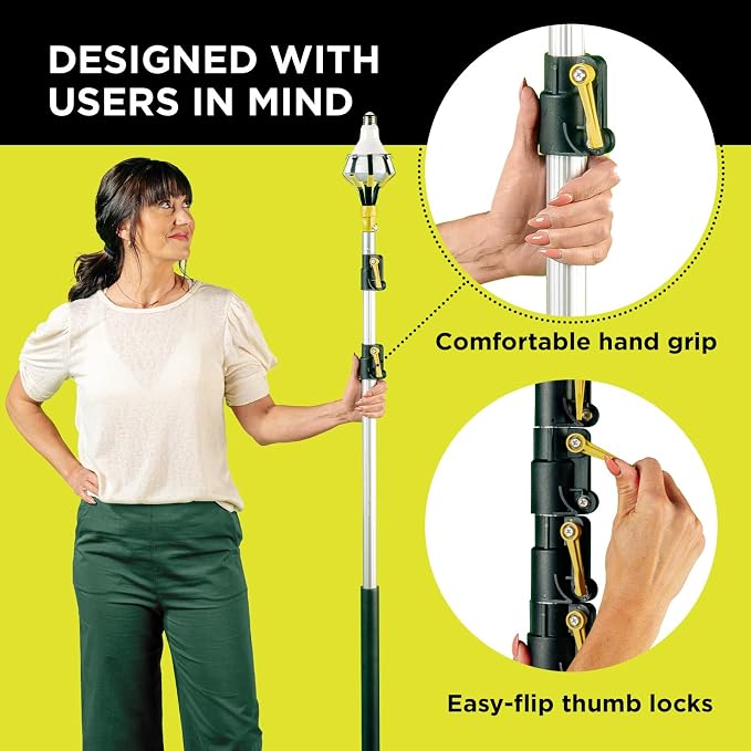 DOCA Telescoping Pole 6-24 Ft - Extension Pole for Cleaning, Feather Duster, Window Washing Kit, Paint Roller, Window Squeegee - High Reach Extendable Kit for Indoor & Outdoor - Pole Only