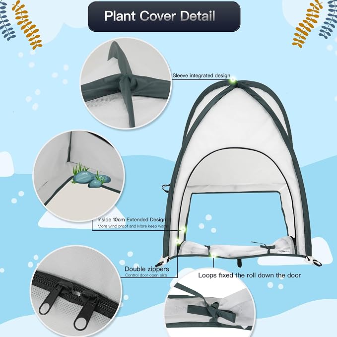 2pcs Quick Open Plant Covers Freeze Protection Portable Small Cover for Garden Flower and Flowerpot Cold Frost for Winter Frost Snow Storm Protect from Birds, Pests (Non-Woven(28" L x 28" W x 32" H))