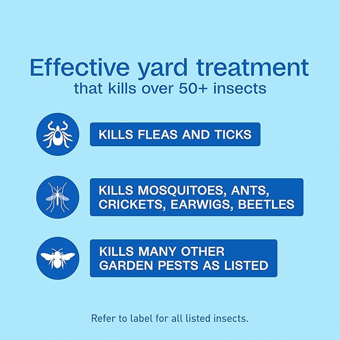 ADAMS Plus Yard Spray, Kills Fleas, Ticks, Mosquitoes, Ants and Many Other Listed Nuisance Pests in Outdoor Areas, Treats Up to 5,000 Square Feet, Easy to Use Hose-End Spray, 32 Fluid Ounces