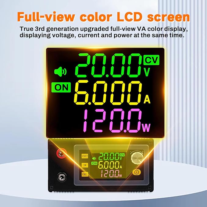 ZPSHYD Buck Boost DC Power Supply, SK150 CNC 150W 7A Adjustable Constant Voltage Current Regulator with MPPT Solar Charging Function for Laboratory DIY Electric Scooter