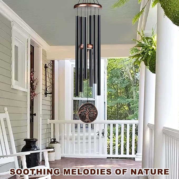 Large Wind Chimes for Outside, 48" Vintage Tree of Life Deep Tone Wind Chime Outdoor Clearance with Heavy Tubes, Patio Porch Garden Decoration, Memorial Gifts for Women Men Mom