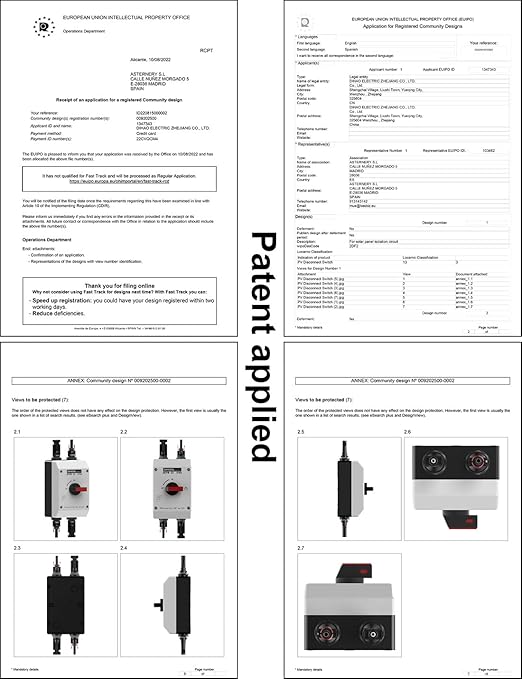DIHOOL Solar Disconnect Switch,32 Amp DC1200V 4P Isolator,IP66 Outdoor,Cable Glands for 7-13 AWG Wire