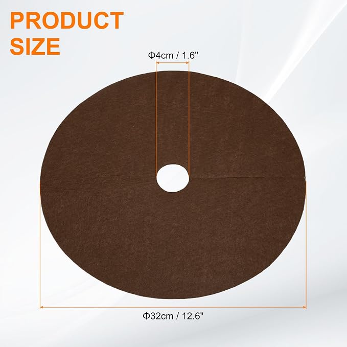 HARFINGTON 8pcs Tree Mulch Ring 12.6 Inch Non-Woven Round Tree Protector Weed Barrier Mat Plant Cover Rings for Weed Grass Control Root Protection, Brown