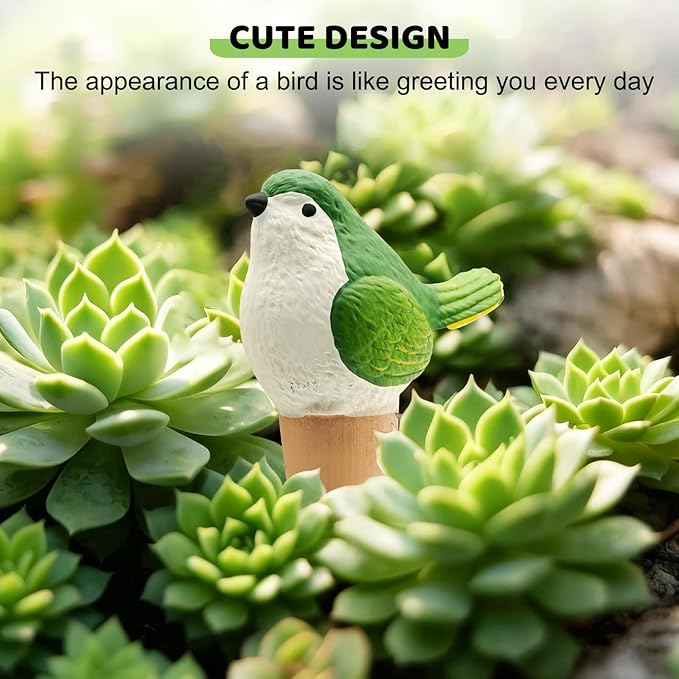 4 Pack Terracotta Plant Watering Globes, Bird-Shaped Self Watering Spikes with Slow Release, Automatic Vacation Watering Devices for Indoor & Outdoor Potted Plants