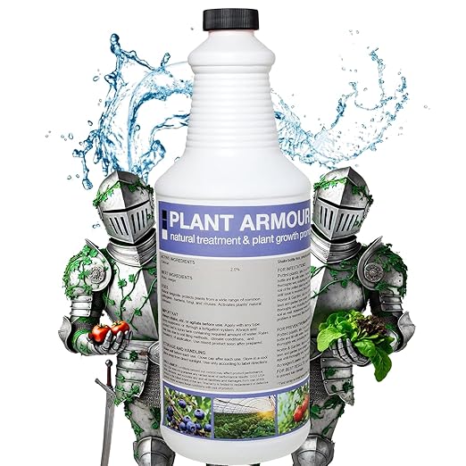 GGO Plant Armour – Natural Plant Disease Control & Growth Promoter with Chitosan – Concentrated Solution for Lawns, Potted Plants, Fruits, and Vegetables – Easy-to-Use, Non-GMO, Made in USA
