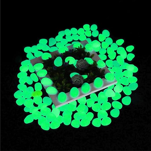 NAMTSO Glow in The Dark Rocks Outdoor, 500 pcs Green Solar Rocks for Landscaping, Outdoor Decor Glow in The Dark Stones, Glowing Pebbles for Garden Backyard Patio Lawn Pond Fish Tank Aquarium Decor
